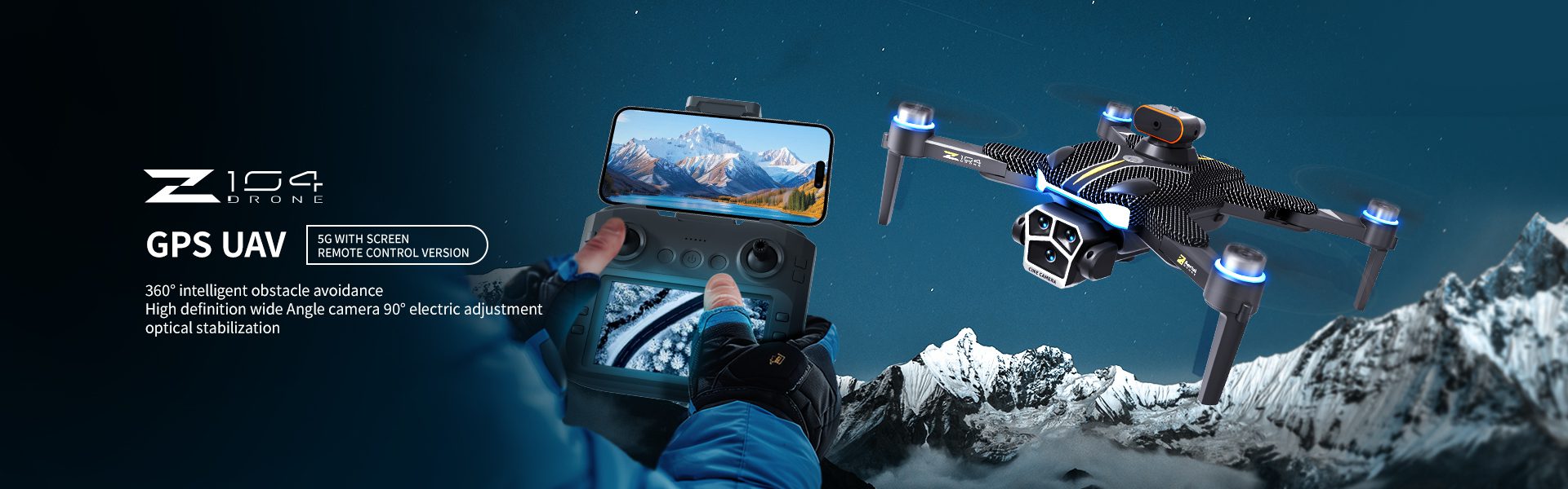 GPS Drone 4.5″ Screen 4K HD Camera UAV Z104